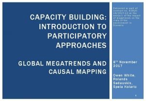 CAPACITY BUILDING INTRODUCTION TO PARTICIPATORY APPROACHES GLOBAL MEGATRENDS