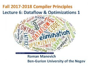 Fall 2017 2018 Compiler Principles Lecture 6 Dataflow