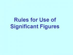 Sig fig rules