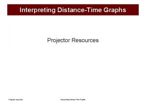 Interpreting DistanceTime Graphs Projector Resources Projector resources Interpreting
