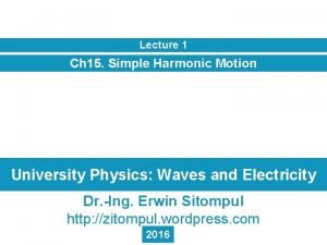 Simple harmonic motion lecture
