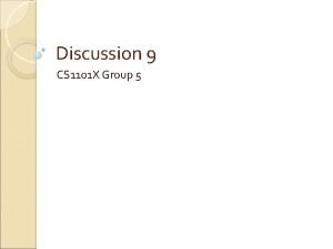 Discussion 9 CS 1101 X Group 5 Lab