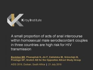 A small proportion of acts of anal intercourse