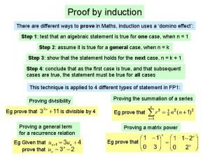 Proof by induction