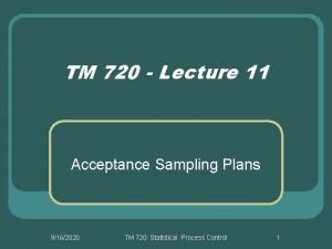 Acceptance sampling procedure