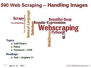 590 Web Scraping Handling Images Topics n n