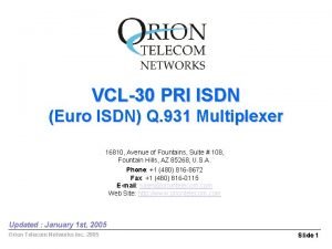 VCL30 PRI ISDN Euro ISDN Q 931 Multiplexer