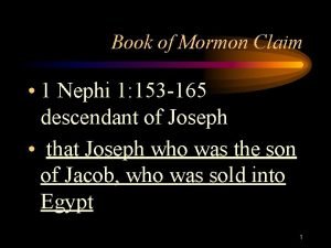 Book of Mormon Claim 1 Nephi 1 153