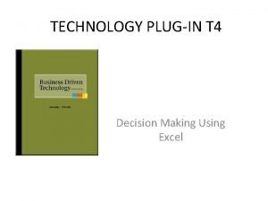 Decision making using excel