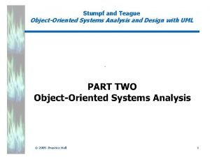 Stumpf and Teague ObjectOriented Systems Analysis and Design