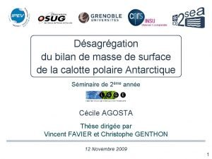 Dsagrgation du bilan de masse de surface de