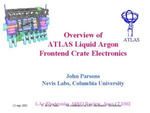 Overview of ATLAS Liquid Argon Frontend Crate Electronics