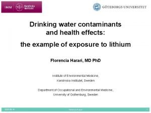 Lithium in drinking water