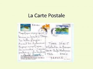 La Carte Postale La date Marseille le 15
