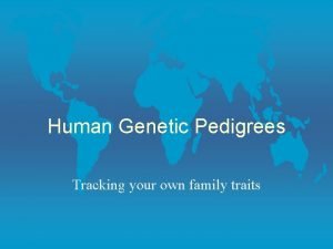 Human Genetic Pedigrees Tracking your own family traits