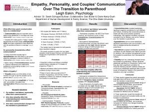 Empathy Personality and Couples Communication Over The Transition