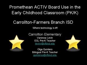 Promethean ACTIV Board Use in the Early Childhood