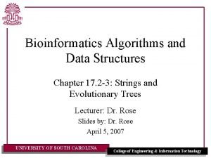 Bioinformatics Algorithms and Data Structures Chapter 17 2