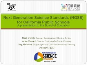 Next generation science standards california