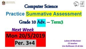 Summative assessment for the term 3 grade 10