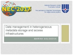 National research center kurchatov institute National research center kurchatov institute