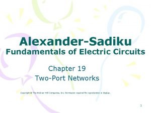 AlexanderSadiku Fundamentals of Electric Circuits Chapter 19 TwoPort