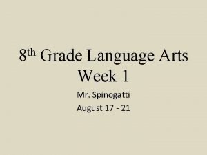 th 8 Grade Language Arts Week 1 Mr