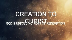 Plan of redemption before creation