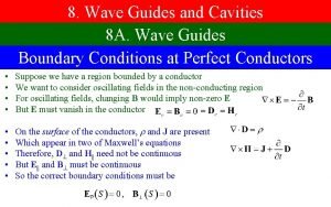8 Wave Guides and Cavities 8 A Wave