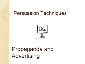 Persuasive techniques in advertising examples