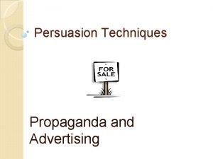 Persuasive techniques examples in advertising