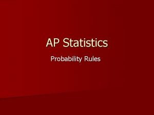 AP Statistics Probability Rules Definitions n Probability of