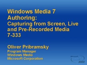 Windows media live