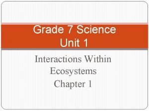 Interactions in the environment grade 7