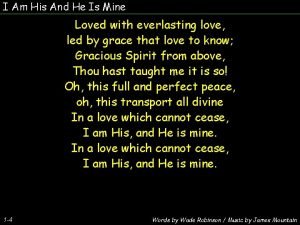 I Am His And He Is Mine Loved