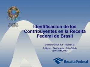 Identificacion de los Contribuyentes en la Receita Federal