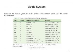 Decimal system of measurement Decimal system of measurement