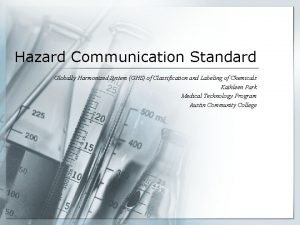 Hazard Communication Standard Globally Harmonized System GHS of