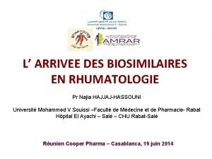 LIRPOS URAC 30 L ARRIVEE DES BIOSIMILAIRES EN