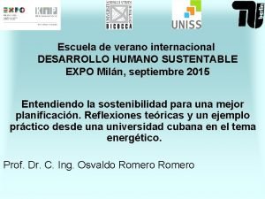 Escuela de verano internacional DESARROLLO HUMANO SUSTENTABLE EXPO