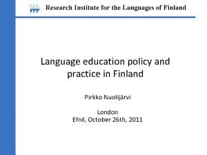 Institute for the languages of finland