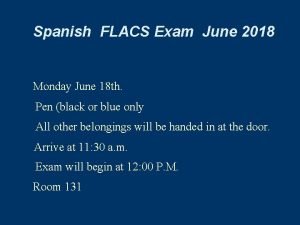 Flacs exam