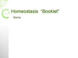 Homeostasis Booklet Sierra Positive Feedback Loops A positive