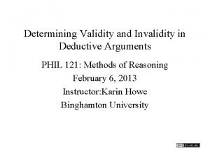 Determining Validity and Invalidity in Deductive Arguments PHIL