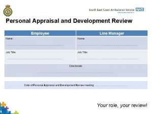 Nhs appraisal examples