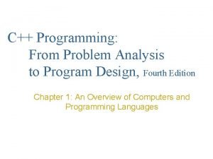 C Programming From Problem Analysis to Program Design