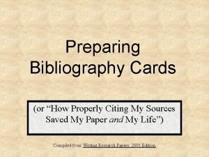 How to write a bibliography card