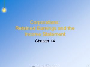 Corporations Retained Earnings and the Income Statement Chapter