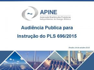 Audincia Publica para Instruo do PLS 6962015 Braslia