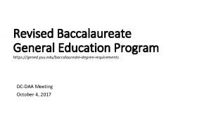 Revised Baccalaureate General Education Program https gened psu